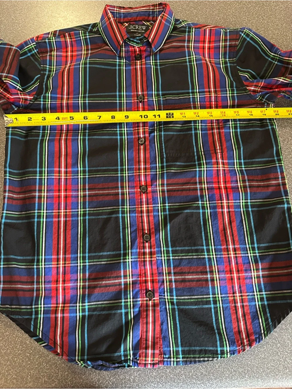 J.Crew Garçon Classic Shirt in Stewart Tartan Organic Cotton Poplin Size 2 BV864